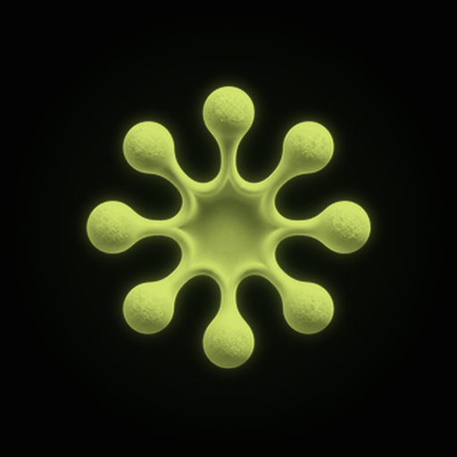 DeSpell profile avatar template, the symbol centred on a dark canvas