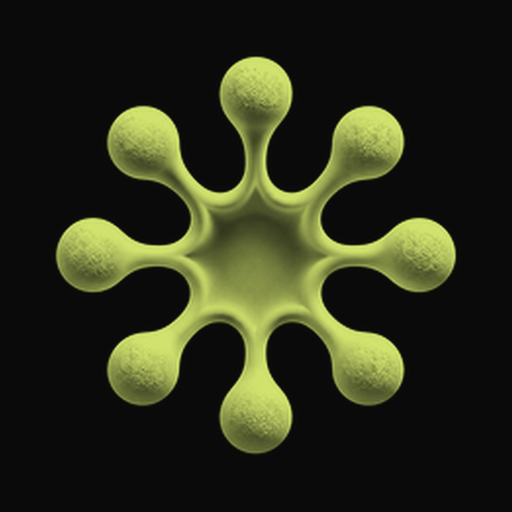 Textured lime DeSpell symbol on a flat black background
