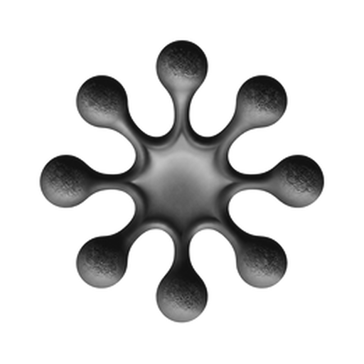 Monochrome dark DeSpell symbol on a white background