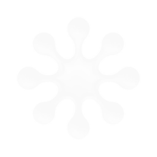 Monochrome off-white DeSpell symbol on a transparent background, shown over a grey checkerboard